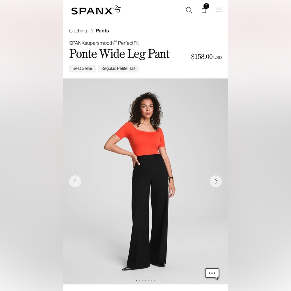 Spanx Women's Black Wide Leg High Waist Dress Pants Size Medium